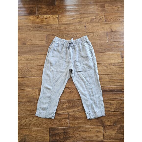 Athleta Pants - Athleta Linen Cabo Wide Leg Pants Casual Coastal Resort Lagenlook Size L Gray